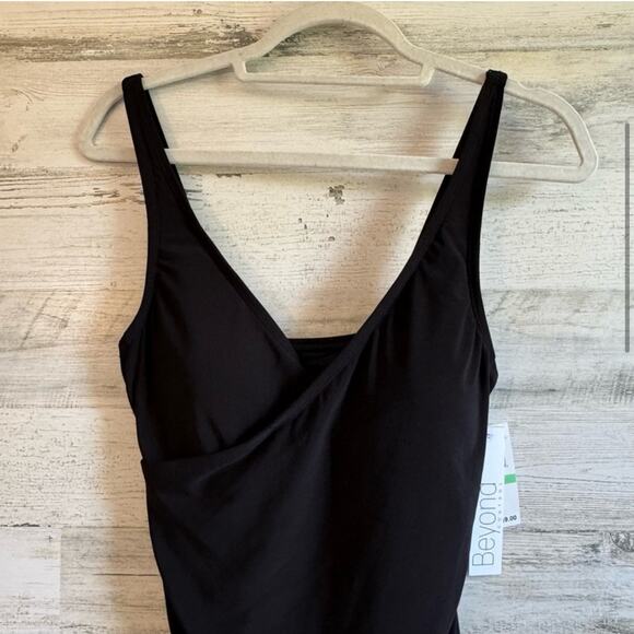 NWT BEYOND TUMMY CONTROL SOLID ESSENTIALS
DRAPED V NECK SWIM DRESS SWIMSUIT SZ 8 - Picture 5 of 16